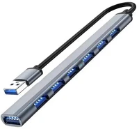 Blackbird BH1470 Extra slim 7-portos usb3.0 hub szürke (aluminium) kép