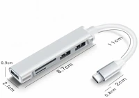 Blackbird BH1471 5-in-1 5-portos usb-c usb3.0 hub ezüst sd/tf kép