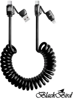 Blackbird BH1683 Adatkábel extreme 4in1 usb-a/usb-c/lightning 50-200cm, fekete kép