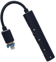 Blackbird BH1718 Adapter usb3.0/lightning, 2xusb, 1xusb-c, 1xlightning, fekete kép