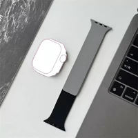 Blackbird BH1802 Szíj iwatch készülékhez litchi fekete szürke 42/44/45/46/49 mm kép