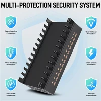Blackbird YFY-A62 12XUSB-C + 12XUSB Hálózati töltő yfy-a62 12xusb-c + 12xusb 300w eszköztartóval, fekete kép