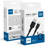 Blue star DC-001AC3.0 Type-c kábel  3a, 1m, fekete, dc-001ac3.0 kép