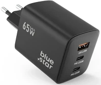 Blue star TS9079 Hálózati töltő adapter, 65w, usb aljzat, 2 x usb type-c aljzat kép