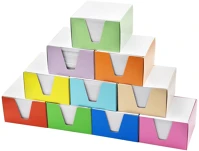 Bluering 1296565 Kockatömb 9x9x6cm, színes karton doboz tartóban  fehér kép