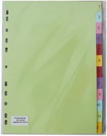 Bluering 39137 Elválasztólap, a4, színes regiszteres karton 25 db/csomag, ® kép