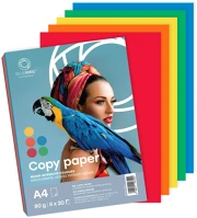 Bluering A4, 80G 5X20 másolópapír, színes, vegyes színek a4, 80g  5x20 ív/csomag, intenzív kép
