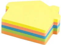 Bluering EV6C16CA Jegyzettömb öntapadó, ház alakú, 250lap, ® 5 klf.neon szín kép