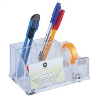 Bluering H303839114 Írószertartó 4 rekeszes, 150x95x75mm, ragszalag tépővel műanyag, ® víztiszta kép