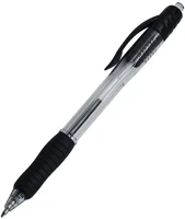 Bluering H30BR894823 Golyóstoll 0,7mm, nyomógombos, gumírozott fogórész, fekete átlátszó test, ® r2, írásszín fekete kép