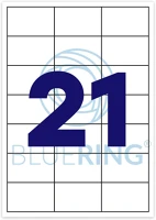 Bluering H30BRET125 Etikett címke, 63,5x38,1mm, 100 lap, 21 címke/lap ® kép