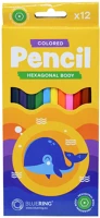Bluering H30JJ10102 Színes ceruza készlet, hatszögletű ® 12 klf. szín , bálnás kép