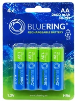 Bluering HR6 2600MAH 4 Elem tölthető akku aa ceruza hr6 2600mah 4 db/csomag, ® kép