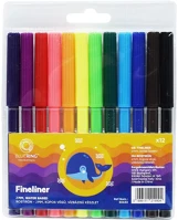 Bluering JJ10201-12 Rostirón kúpos végű, vízbázisú készlet, 1mm, ®, 12 klf. szín, bálnás kép