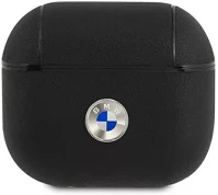 Bmw BMA3SSLBK Geniune leather silver logo apple airpods 3 szilikon tok, fekete kép