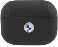 Bmw BMAPSSLBK Geniune leather silver logo apple airpods pro szilikon tok, fekete kép