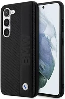 Bmw BMHCS23S22RDPK Leather textured & stripe samsung s23 hátlap tok, fekete kép