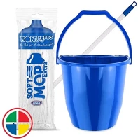 Bonus 12.02149 Felmosó szett  extra vödör 11l+ 120cm nyél + softmop pótfej kék kép