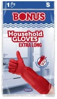 Bonus COR_KHT1313 Gumikesztyű, háztartási, latex, extra hosszú, 38 cm, s méret, piros kép