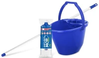 Bonus H65B330K Felmosó szett-vödör KÉK 11L  csavaró kosár, felmosó nyél 120cm kép
