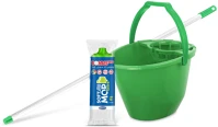Bonus H65B330Z Felmosó szett-vödör ZÖLD 11L  csavaró kosár, felmosó nyél 120cm kép