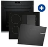 Bosch 100067002 indukciós főzőlap+bosch dwk65dk60 falra szerelhető páraelszívó kép
