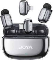 Boya 2-01-SPACE mini 2 - 2 adó + 2 vevő (usb-c és lightning csatlakozóval) + 1 töltőtok kép