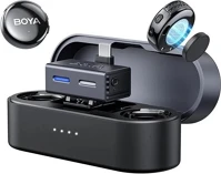 Boya BOYALINK 3-02 Mikrofon - (vezeték nélküli, zajszűrés, fekete, usb-c, 3,5mm) kép