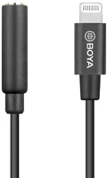 Boya BY-K3 Mobiltelefon kábel fekete 3.5mm lightning kép