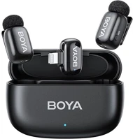 Boya MINI 2-03 Mikrofon - (vezeték nélküli, ai zajszűrő, fekete, 2tx+1rx, lightning) kép