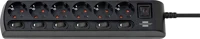 Brennenstuhl 1153110116 1153110116 elosztó kapcsolóval 6 részes fekete védőérintkezős 2m kép