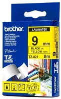 Brother 04.01029 Feliratozó szalag  tze-621 9mmx8m laminált sárga alapon fekete írásszín kép