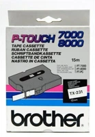 Brother TX-231 Festékszalag  p-touch, 12mm fehér alapon fekete kép
