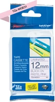 Brother TZE-MQE31 Brother TZE-MQE31 P-Touch 12mm Festékszalag - Pasztell alapon fekete kép