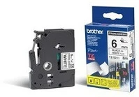 Brother TZES211 Feliratozógép szalag,   6mmx8m original fekete/fehér kép
