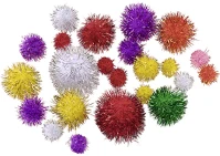 Brunnen 212681092 Knorr prandell csillogó színes 10-25 mm 25 db/csomag pompom kép