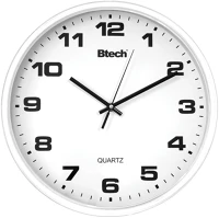 Btech BH-90 Falióra, 20 cm átmérő, fehér számlap, fehér keret, műanyag kép