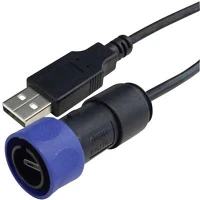 Bulgin PXP4040/B/2M00 usb 2.0 csatlakozókábel [1x mikro usb dugó - 1x usb 2.0 dugó, a típus] 2 kép