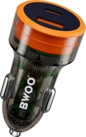 Bwoo TF6933654810289 pd autós töltő - szivartöltő fej, usb / type-c (usb-c), 38w, narancs / kép