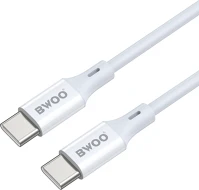 Bwoo TF6933654814942 Kábel  x282 cc - type-c / type-c (usb-c) fehér kábel 2m, 60w ﻿ kép