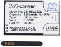 Cameron sino CS-NK225XL Li-ion akku (3.7v/1200mah, nokia bl-4ul, bl-4wl kompatibilis) fekete kép