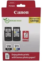 Canon 220+240 O. + 50 ÍV pg510/cl511 tintapatron multipack + gp-501 fotópapír, pixma mp240 kép