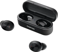 Canyon CNE-CBTHS1B Canyon CNE-CBTHS1B TWS-1 Bluetooth headset, with microphone, BT V5.0, Bluetrum AB5376A2, battery EarBud 45mAh*2+Charging Case 300mAh, cable length 0.3m, 66*28*24mm, 0.04kg, Black kép