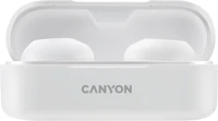 Canyon CNE-CBTHS1W Tws-1 bluetooth headset, with microphone, bt v5.0, bluetrum ab5376a2, battery earbud 45mah*2+charging case 300mah, cable length 0.3m, 66*28*24mm, 0.04kg, white kép