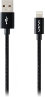 Canyon CNE-CFI3 Cne-cfi3 apple lightning -> usb-a 2.0 m/m adatkábel 1m fekete (braided) kép