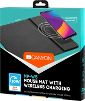Canyon CNS-CMPW5 Canyon CNS-CMPW5 Mouse Mat with wireless charger, Input 5V/2A,9V2A Output 5W/7.5W/10W, 324*244*6mm, Micro USB cable length 1m, Black, 220g kép