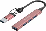 Canyon CNS-TDS02P Ds-02 4-portos usb-c/a hub rózsaszín kép