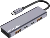 Canyon CNS-TDS18 Hub ds-18 5-port 100w usb-c dokkoló szürke kép
