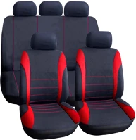 Carguard HSA007 9db-os autós üléshuzat szett - piros-fekete (55671rd) kép