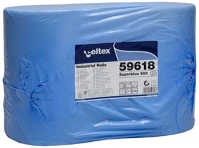 Celtex H6559618 Superblue 500 ipari törlő cellulóz, kék, 3 réteg, 180m, 500 lap, 36x36cm, 2 tekercs/zsugor kép